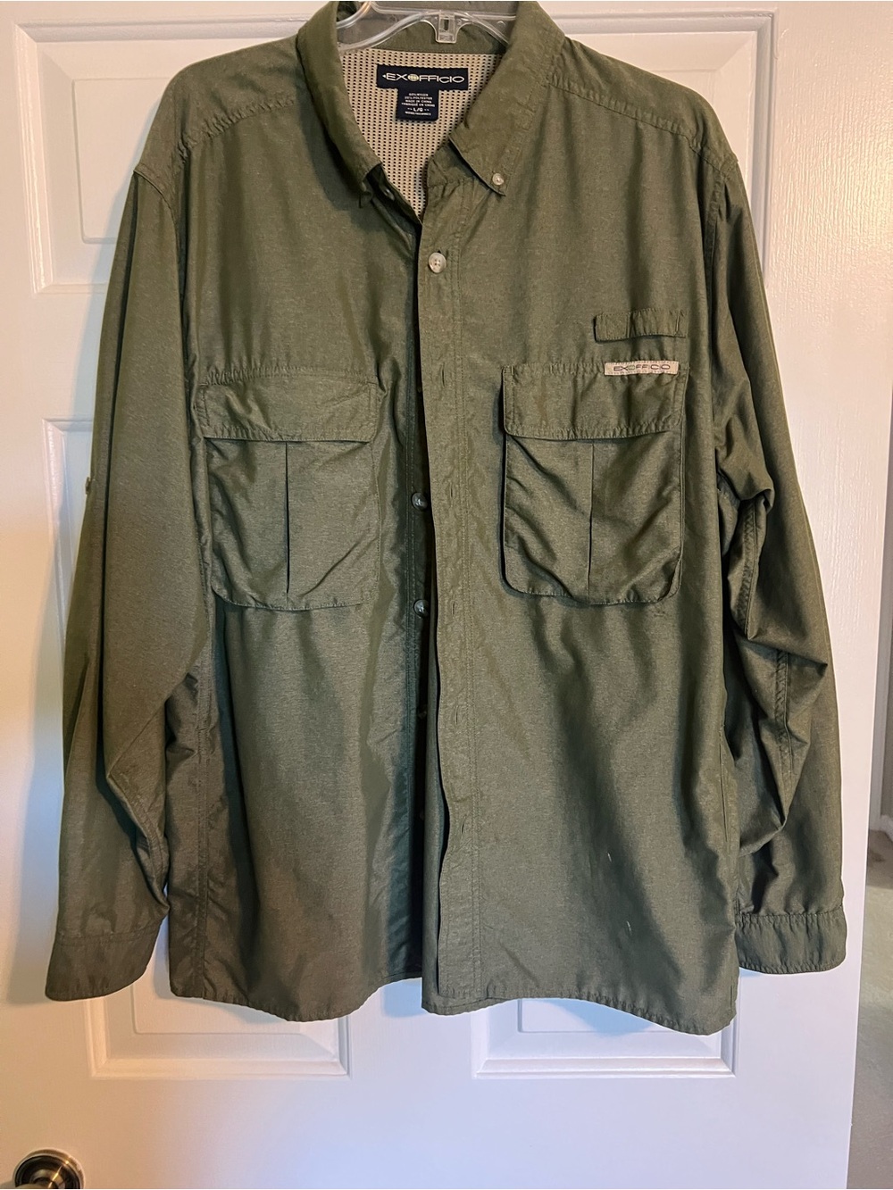 Exofficio Olive Green Military-Style Field Jacket Shirt